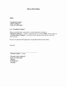 Free Printable Moving Out Letter To Landlord Template Word