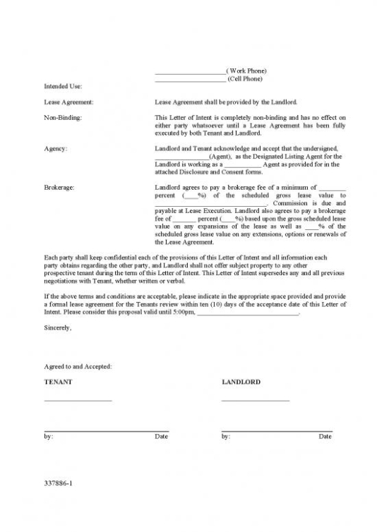 Free Printable Non Binding Letter Of Intent Template Sample