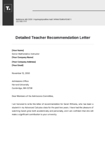 Free Sample Highschool To College Recomendation Letter Template Doc