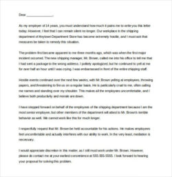 Printable Hostile Work Environment Letter Template Doc