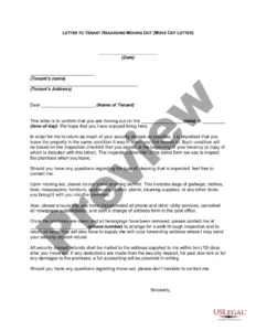 Printable Moving Out Letter To Landlord Template Excel