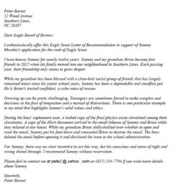Sample Eagle Scout Recommendation Letter Template Excel