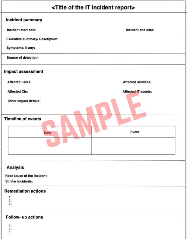 Power Outage Incident Report Template