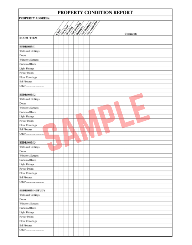 Real Estate Condition Report Template