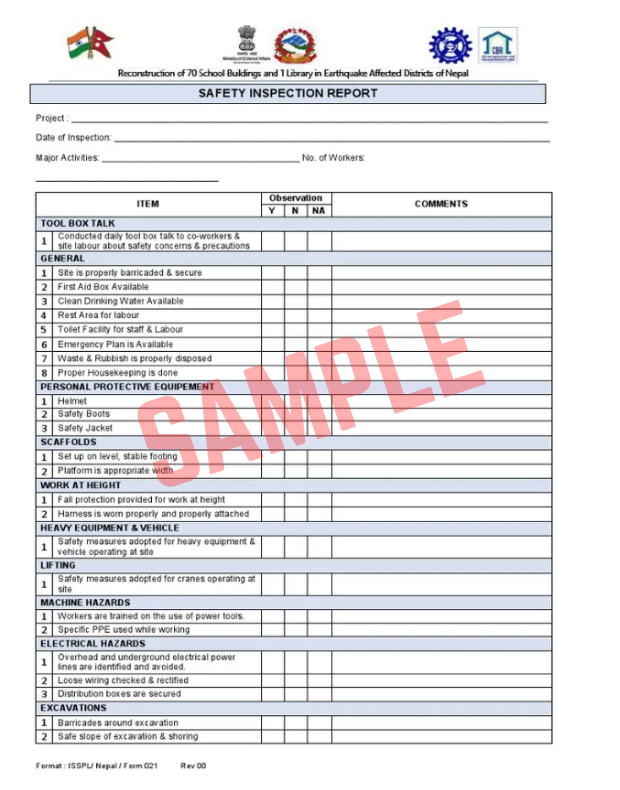 Site Safety Inspection Report Template