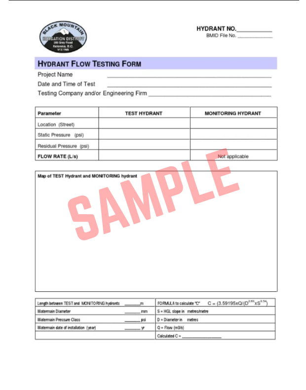 Hydrant Flow Test Report Template