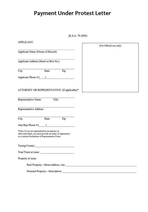 Payment Under Protest Letter Template Free